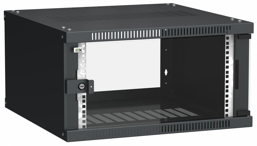 LWE5-06U66-GF ITK Cabinet LINEA WE 6U 600x600mm glass door black