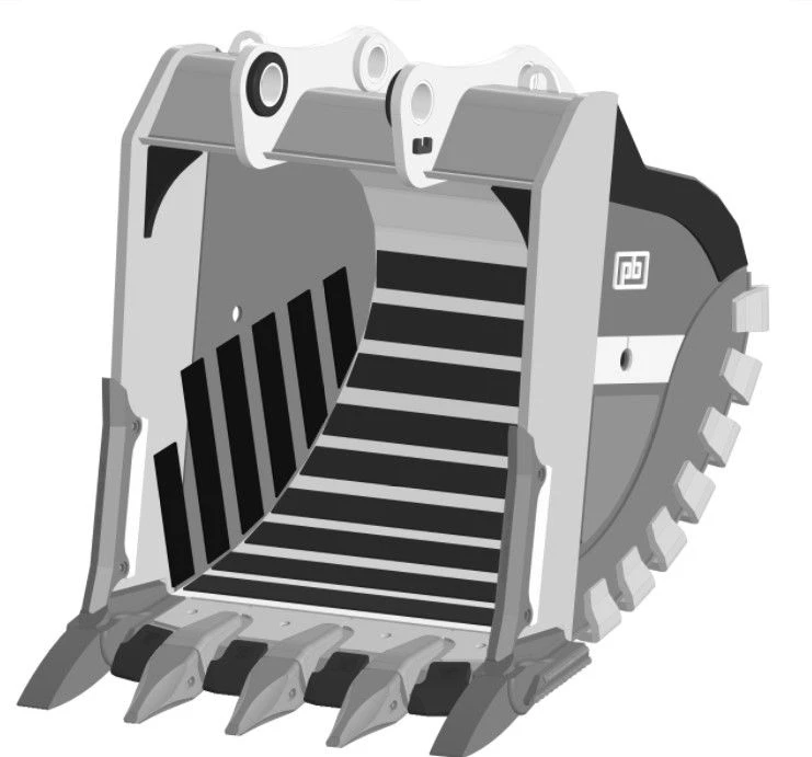 Heavy duty rock bucket RDX-123.235d-X15CC(5)WS-NF-420