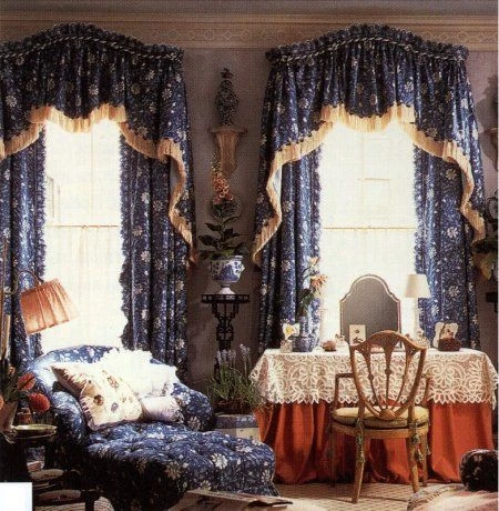 Window drapes, on a curtain tape (functional-decorative curtain of dense fabric materials)