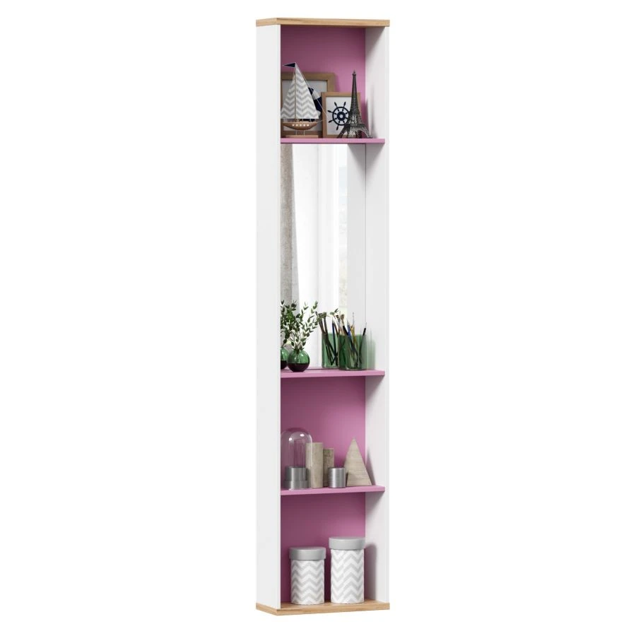 Urban LD.528080.000 Shelving unit with mirror (White/Pink )
