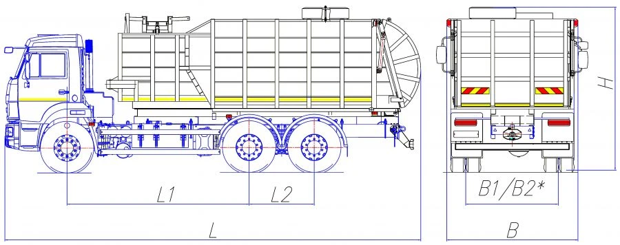 Side-loading rubbish truck model MK-4551-08