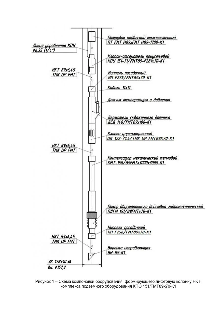 Complexes of underground equipment for production of gas, gas condensate containing CO2 up to 6% by volume. Model 98300.