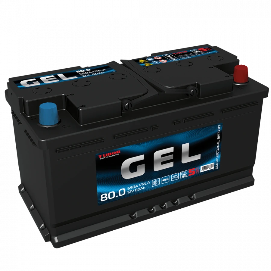 Lead-acid starter battery TUBOR GEL 6ST-80.0 VRLA