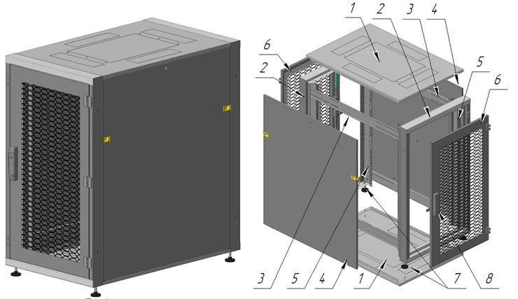 Telecommunication cabinet ??-?-24U-600?1215?800-??