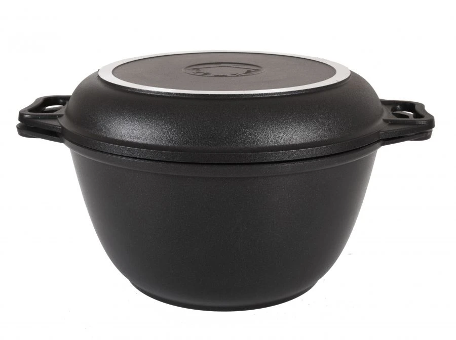Cast aluminium cauldron with pan lid 3L (with non-stick coating) TM Kukmara, with aluminium lid, "Tradition" line