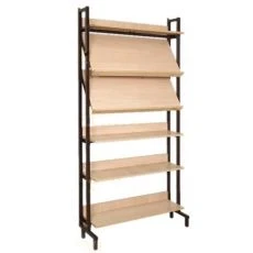 Demonstration shelving units with inclined shelves model Stmet-DP5, Stmet-DP6