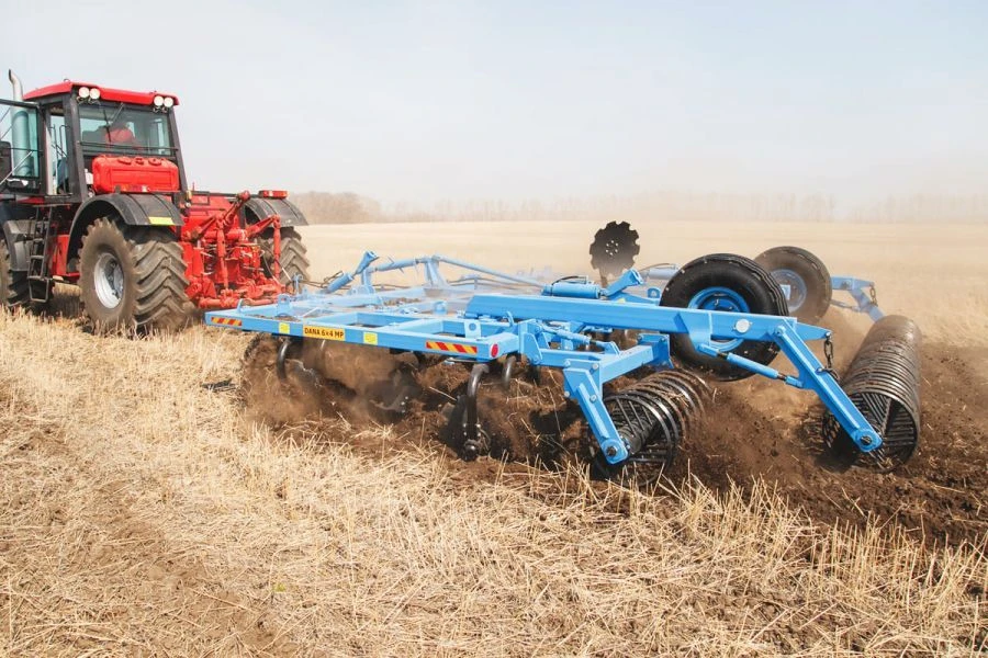 Semi-trailed disc harrow DANA BDP - 6*4MR and its modifications: BDP - 6*4MR RZZ.42.00.000 (with spiral roller); BDP - 6*4MR RZZ
