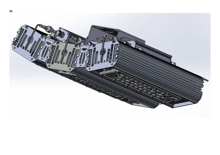 LED luminaire "Industrial Design MTM IoT" series CUBIC 160 Three modules Connection from the sides -15 degrees Mounting CUB Ts