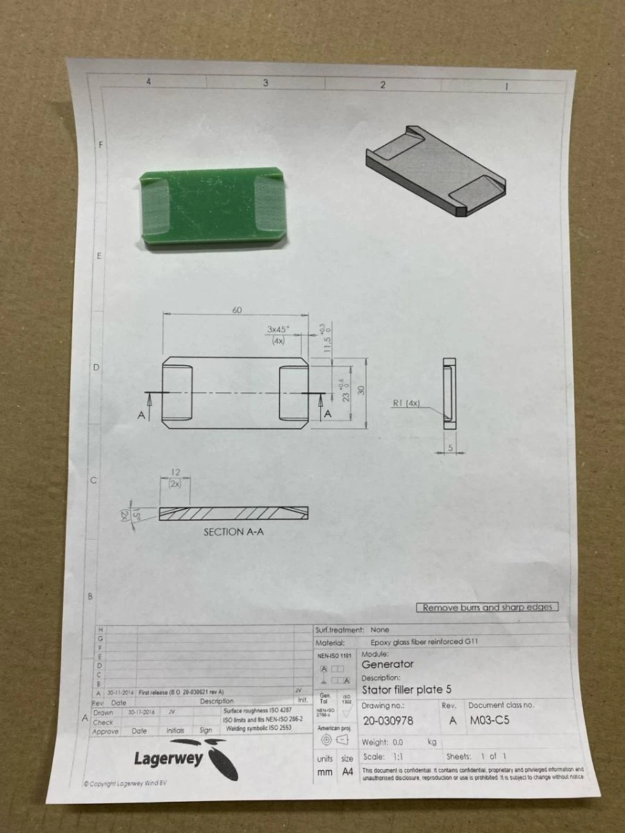 Stator adjusting plate 5 article 20-030978
