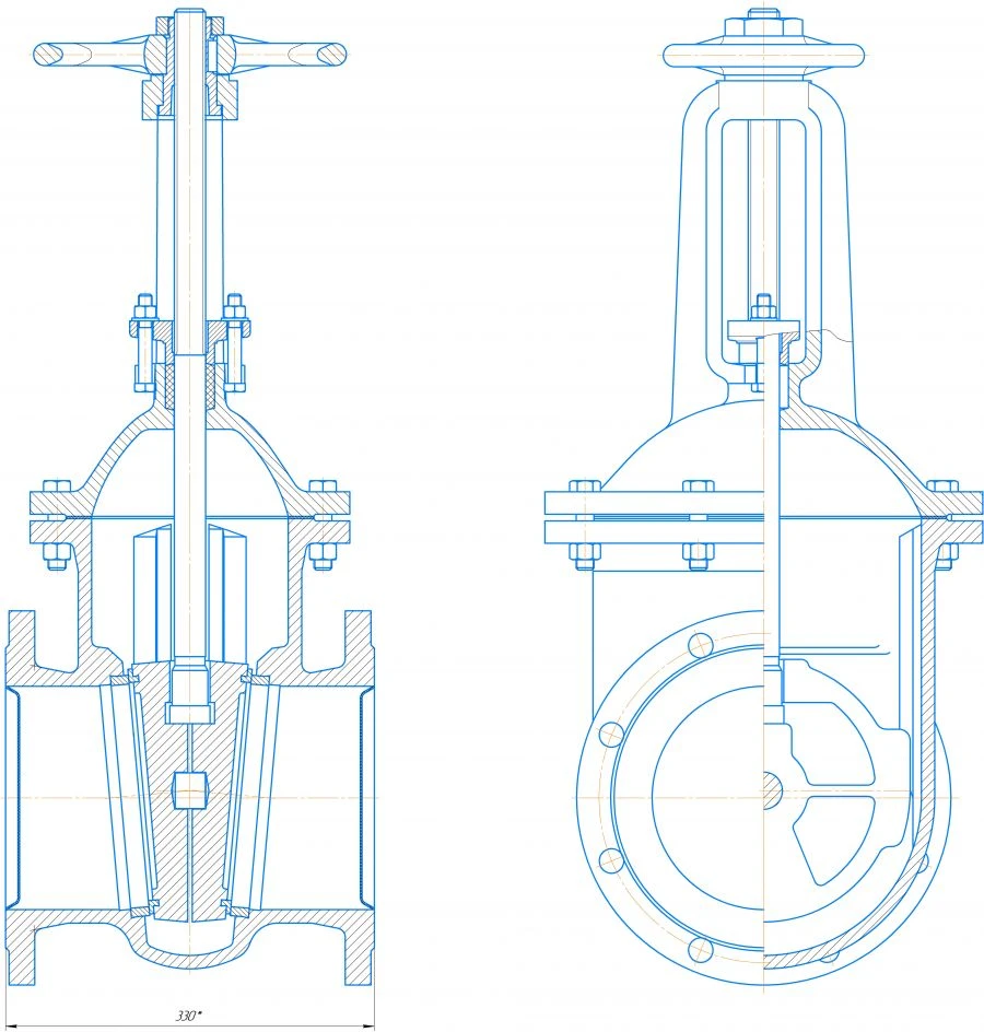 Cast iron wedge gate valve DN 200