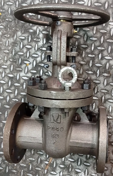 Steel wedge gate valve with sliding spindle and handwheel RN 4,0 MPa DN 80