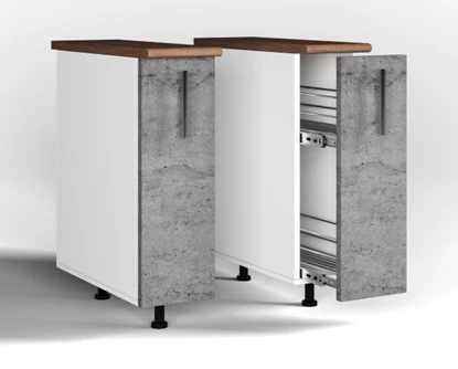 Bottom kitchen cupboard under bottle holder
