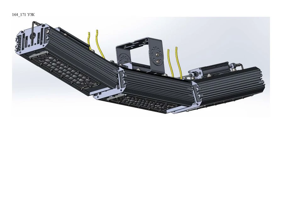 LED luminaire "Industrial Design MTM IoT" CUBIC 120 series Three modules Connection from the sides 15 degrees Mounting CUB CE