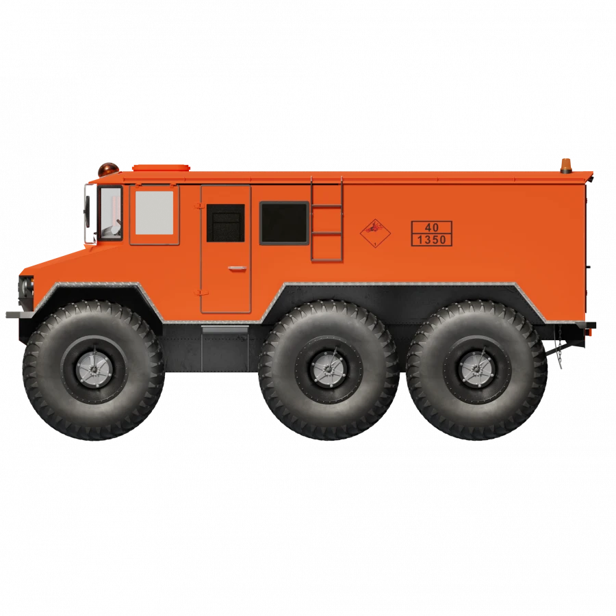 Burlak snowmobile with explosion point-container. Model 02.012