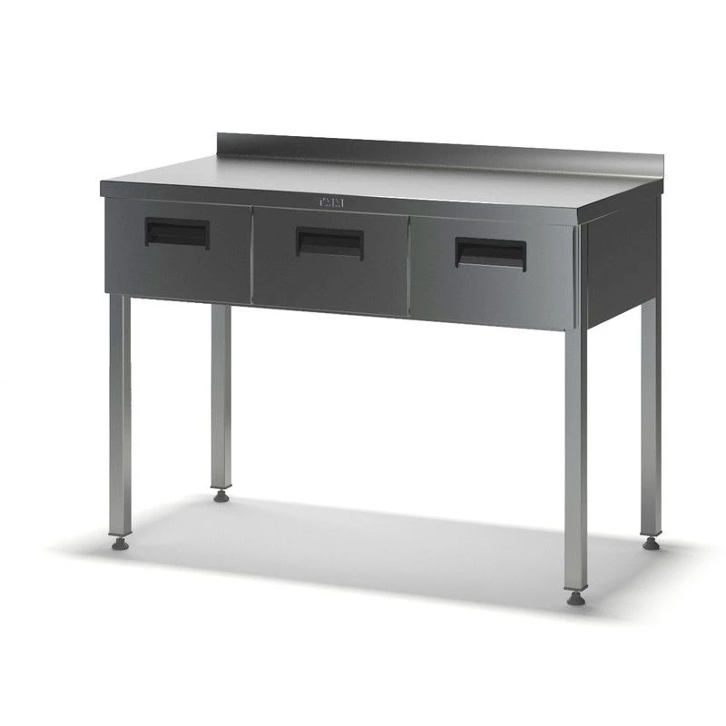 Cabinet table SGD-2 with drawers (stainless steel), with a board