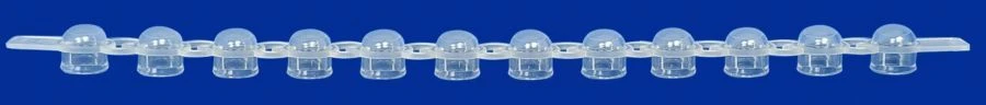 Non-sterile polymeric tube for in vitro diagnostics according to TU 32.50.50-021-54287340-2022:Plug 7 convex in a strip of 12 pc
