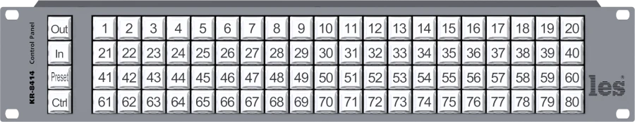 KR-8014 - 84-button control panel for matrix switches.
