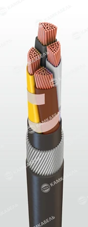 Power cable with copper conductors insulated with cross-linked polyethylene for voltage 0,66, 1 kV of PvKShp grade according to