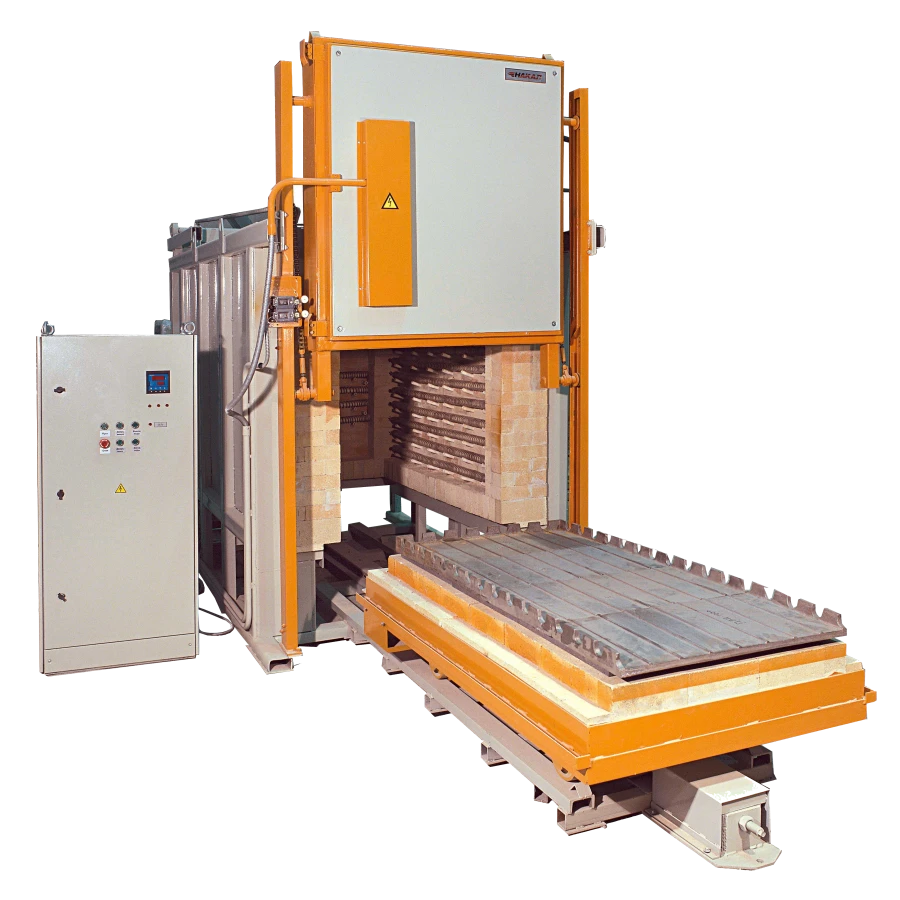 Pusher muffle electric resistance furnace with oxidising atmosphere, model SNOT