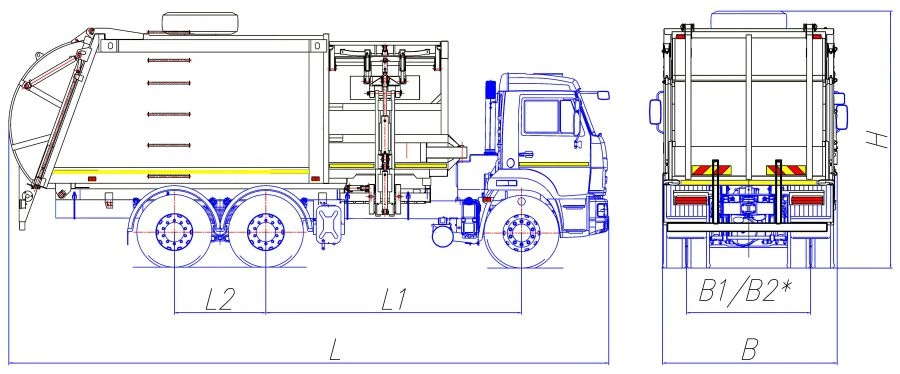 Side-loading rubbish truck model MK-4553-08