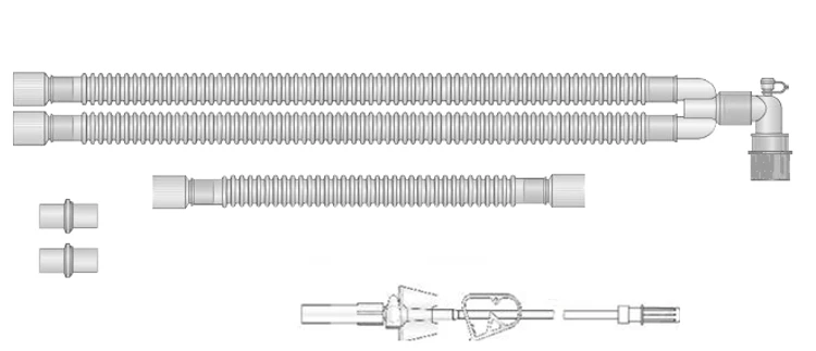 Respiratory devices for joint use with anaesthetic and resuscitation equipment, version: p