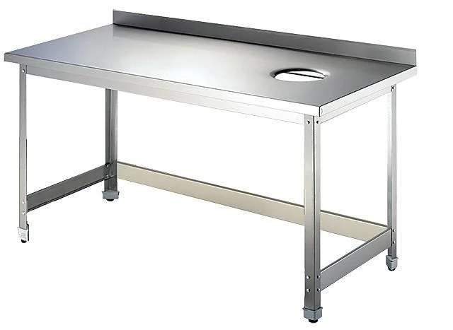 Metal table: production table of "Edelwood" trade mark