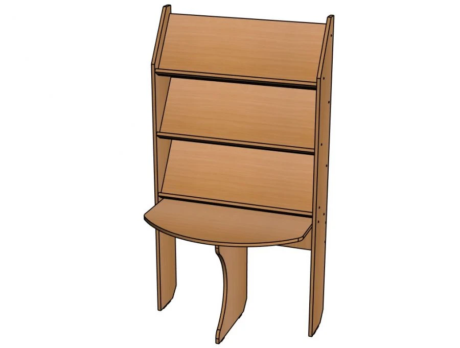 1-sided bookcase with table, 3 shelves, table 520/ SZH126