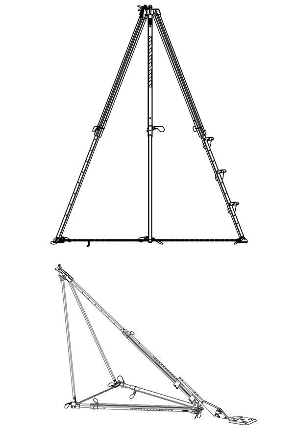 Anchoring device type B, tripod, item HS-TM14ST (with additional section, item HS-AT015)