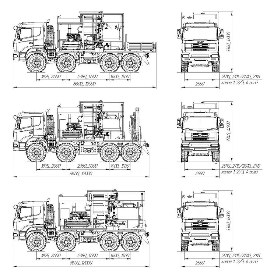 SPECIAL CAR (platform with technological equipment, with or without cargo flatbed, with or without CMU, with or without CMU)