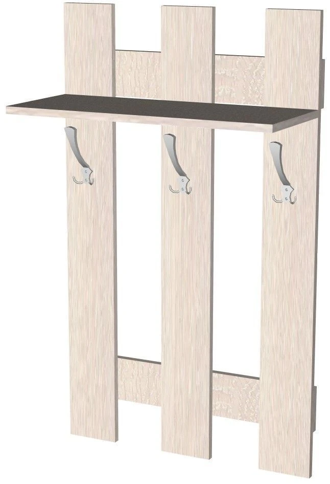 Wall rack with 3 hooks 600*270*1000 LDFB 16mm
