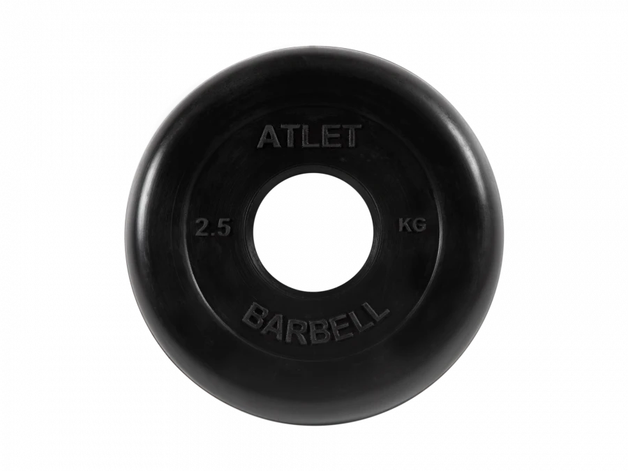 MB-AtletB51-2,5 Athlete rubber disc, black, 51 mm, 2,5 kg