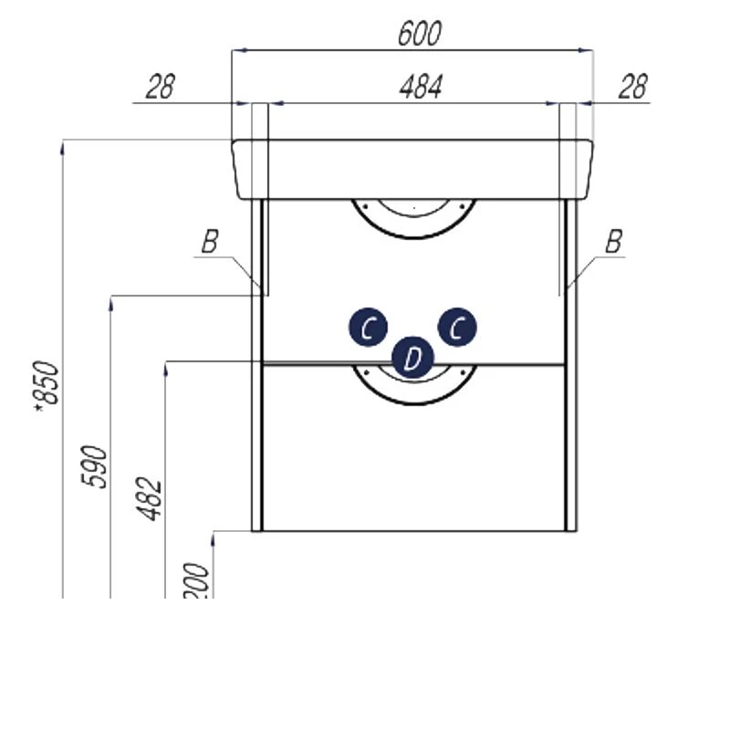Pedestal cabinet under sink Aquaton Sylva 60 oak fjord 1A211801SIW601.A211.8.01S.IW6.0