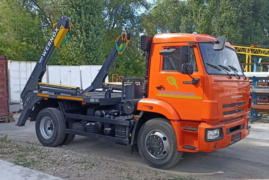 Container refuse truck 67076-2/102, modifications 670769-53, with GVW from 5000 to 20000 kg, on KAMAZ-43255-G5 chassis