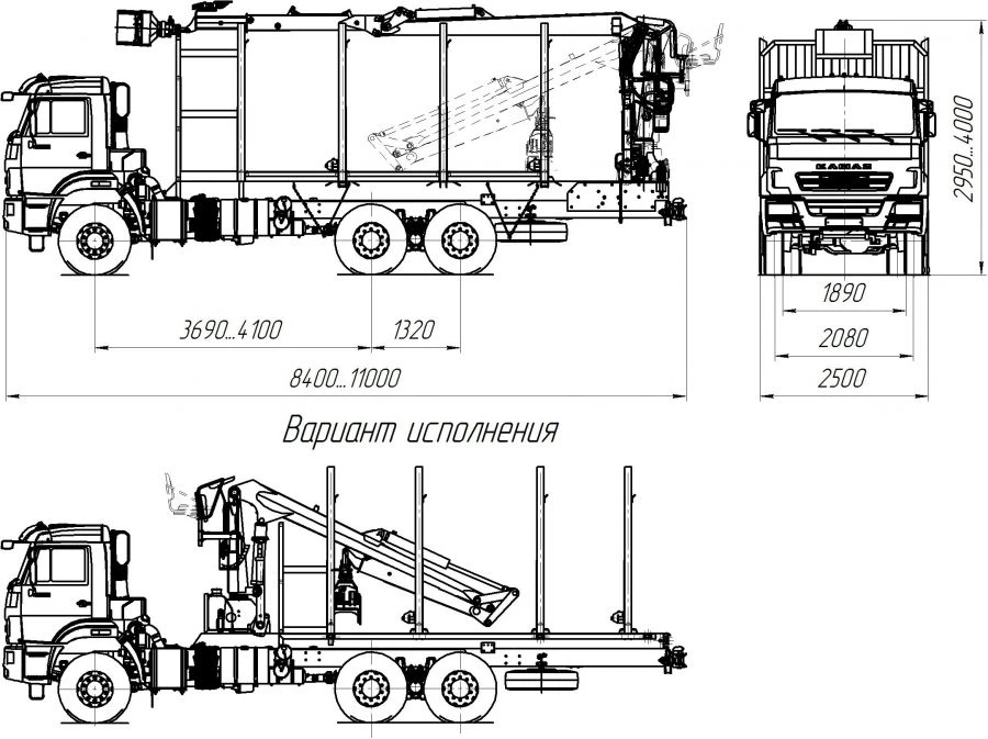 Sorting truck with GM/CMU (logging truck with GM/CMU) 5908DV