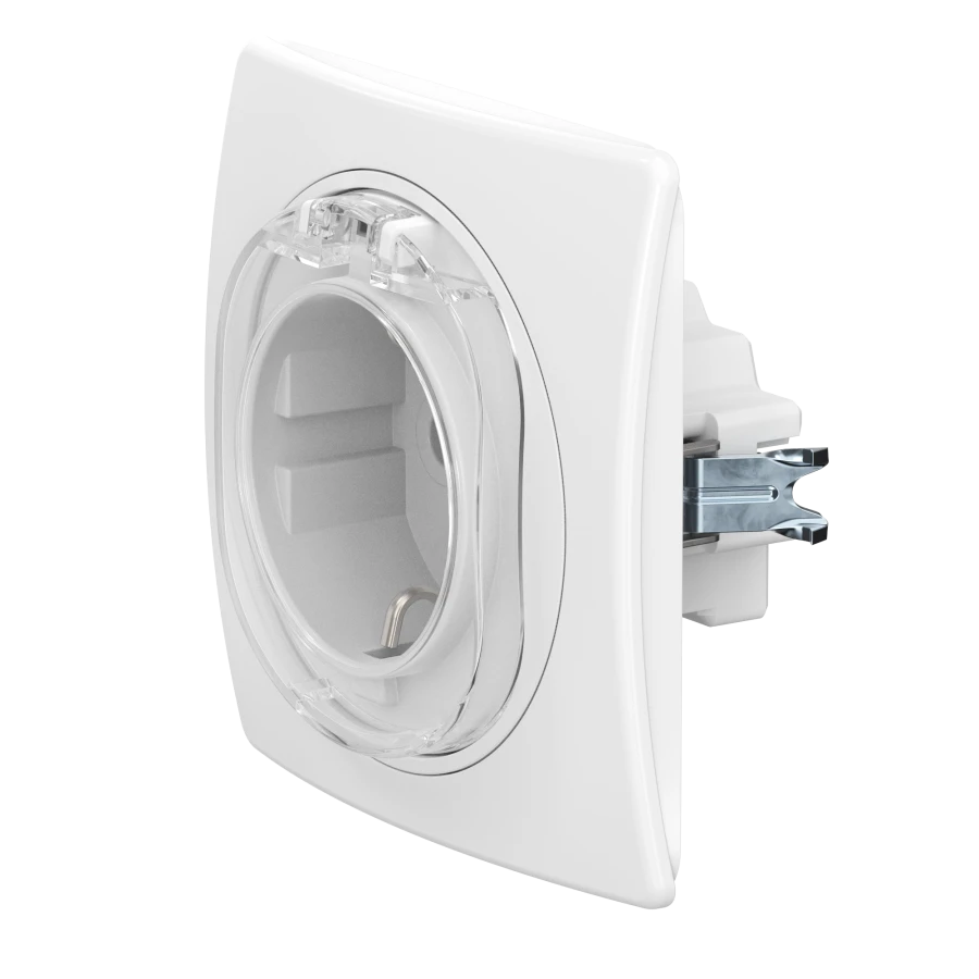 CADUCEUS ALING EON Flush-mounted socket outlet with earthing connection without cover with ceramic base 16A, 250V~, white, art.