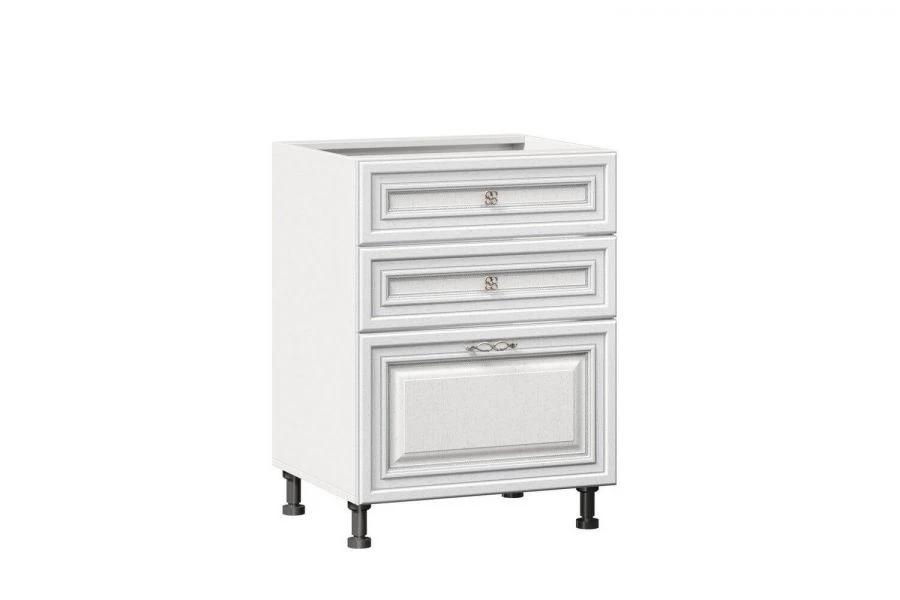 Italy LD.275140.000 Front set for kitchen cabinet 600 with 3 drawers (4) (Light Oak )