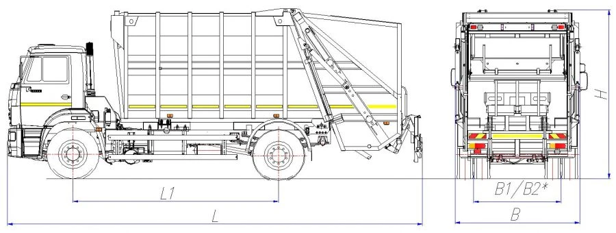 Rear-loading rubbish truck model MK-4541-06