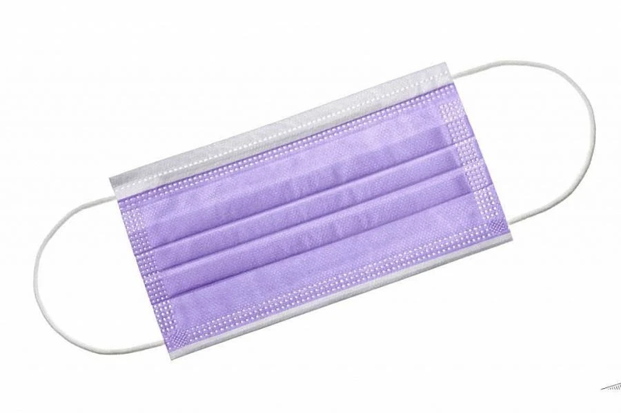 Medical mask of non-woven materials non-sterile "GEXA" (three-layer, on elastic band, purple)