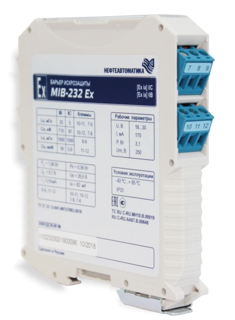 Intrinsic protection barrier MIB-200 Ex ®. Version MIB-232 A Ex