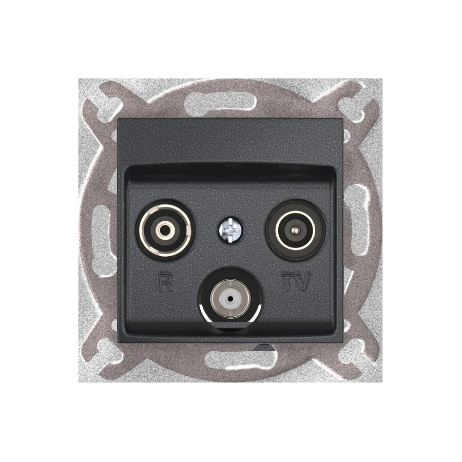 CADUCEUS ALING PRESTIGE Flush-mounted aerial TV/FM/SAT socket, graphite, item no. 6012S.2 (mechanism). 6012S.2 (mechanism)