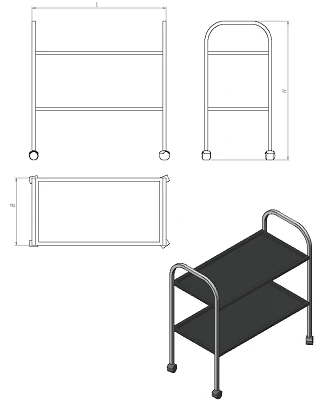 Procedure table with 2 shelves (series ST.P.P2)