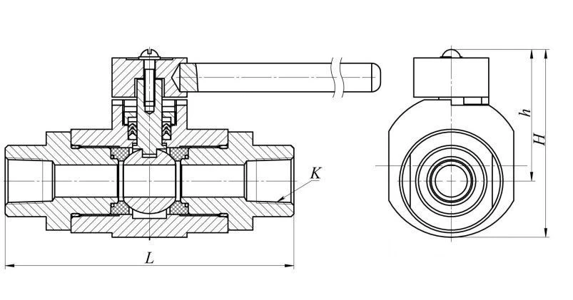 Coupling ball valve ?? DN 6-100 PN 1,6-25 MPa