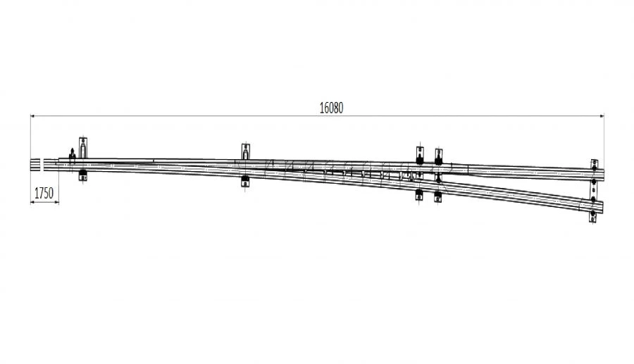 Frame rail of side track with shank of project 2901.02.000RK2-01