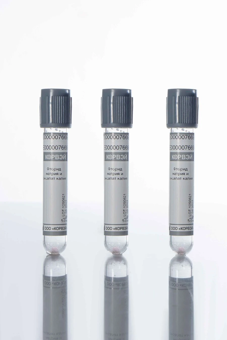 Vacuum tubes for venous blood sampling CORVAY with sodium fluoride and potassium oxalate, glass, Size: 16*100 mm; vacuum volume
