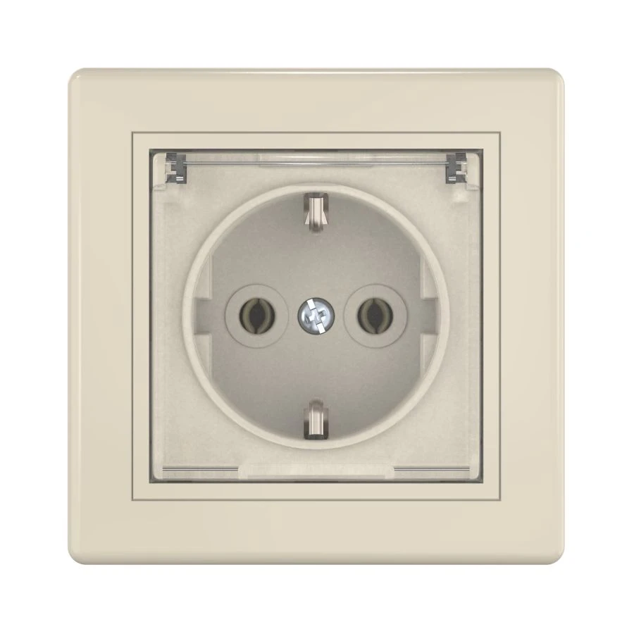 CADUCEUS ALING PRESTIGE Flush-mounted socket outlet with grounding without cover with cover with ceramic base 16A, 250V~, beige