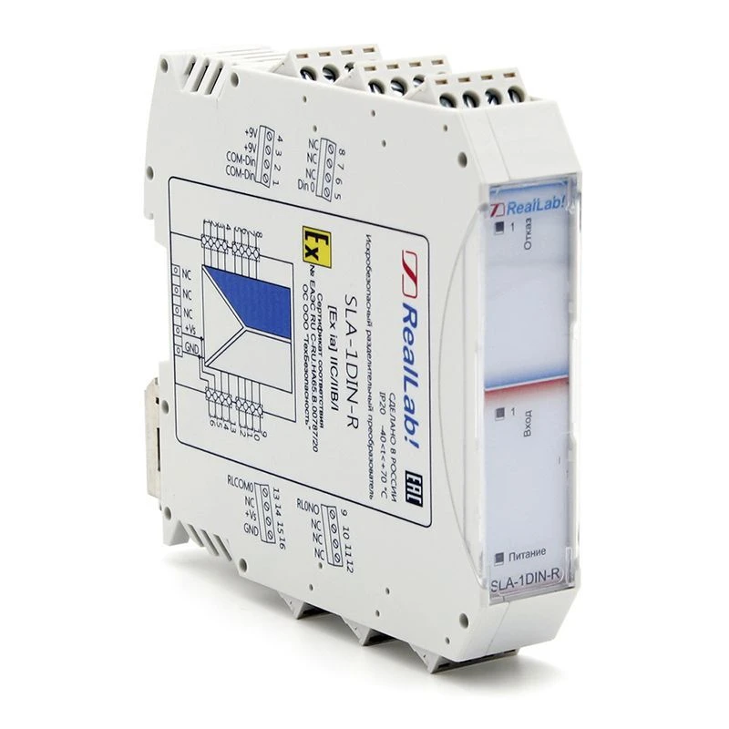 SLA-1DIN-R Intrinsically safe NAMUR binary separating converter with relay outputs