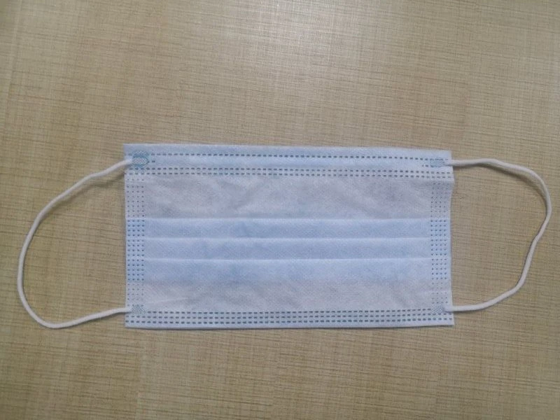 Medical non-sterile disposable three-layer mask made of non-woven material on elastic bands according to TU 32.50.50-001-1554864