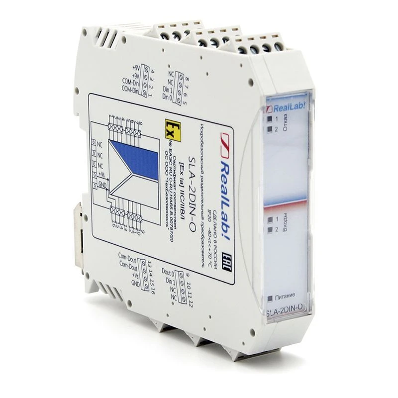 SLA-2DIN-O Intrinsically safe NAMUR binary separating converter with open drain outputs