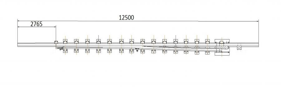 Straight frame rail of P65 type with curved shank of the project 1740.01.010-01