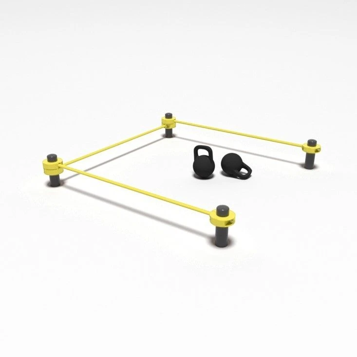 16 kg kettlebell jerk test set with organised 2x2 m safety zone and 16 kg kettlebell MS-3-MS119.0
